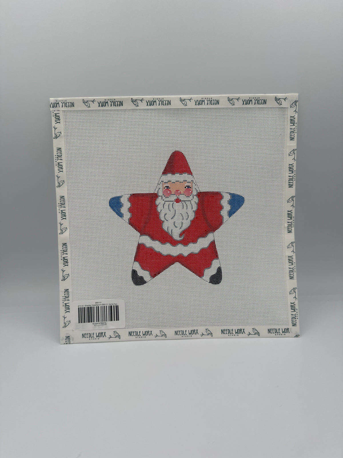 Bradley Needlepoint BB0101 Santa Red Star