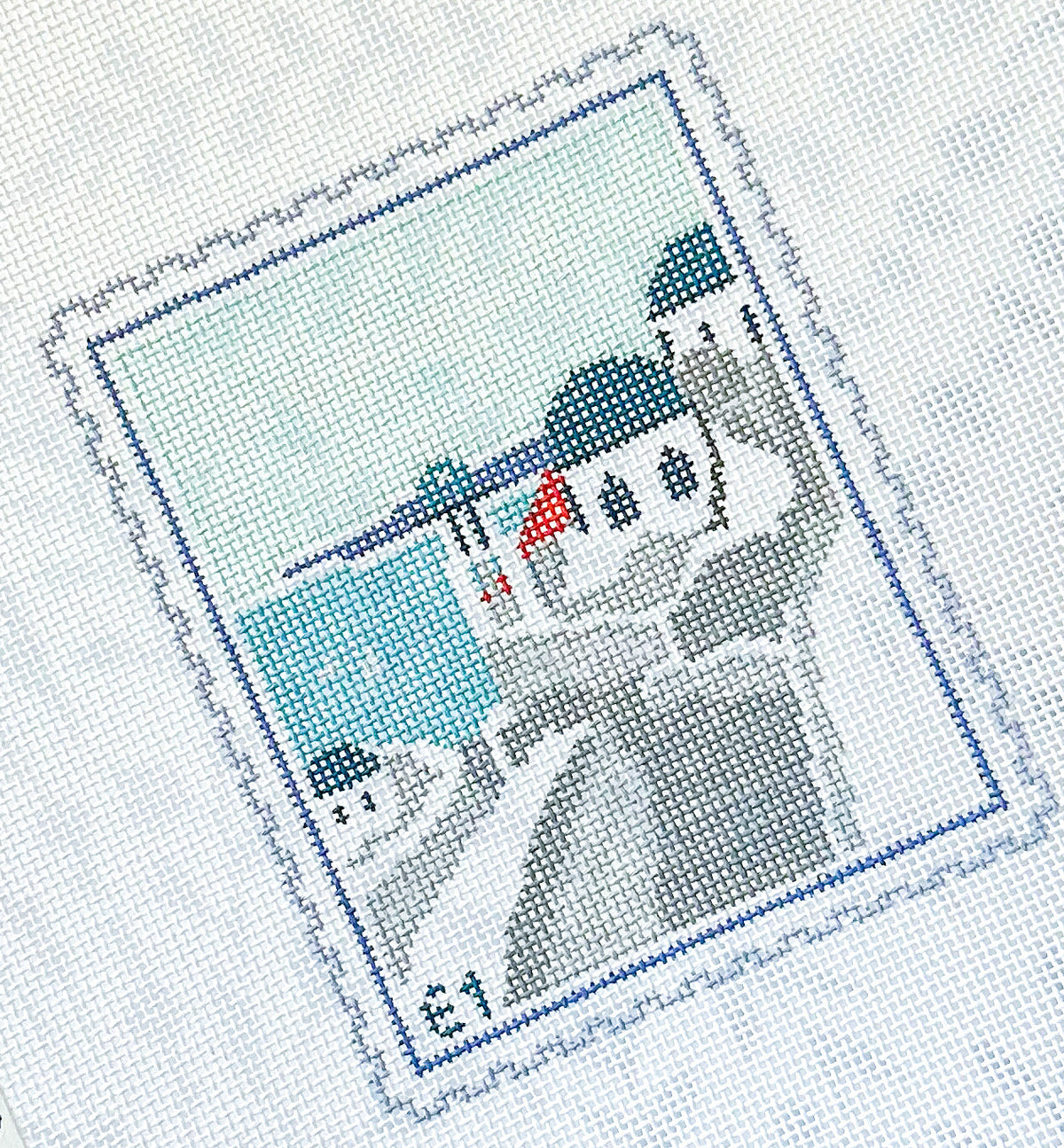 Santorini Travel Stamp