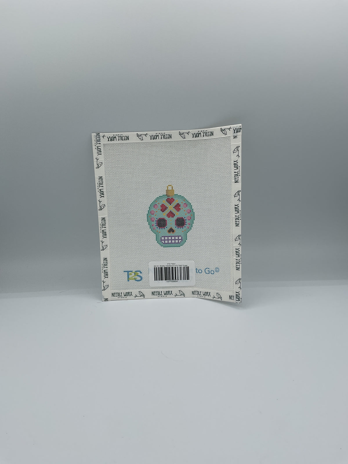 Bradley Needlepoint NTG TS627 Sugar Skull Aqua