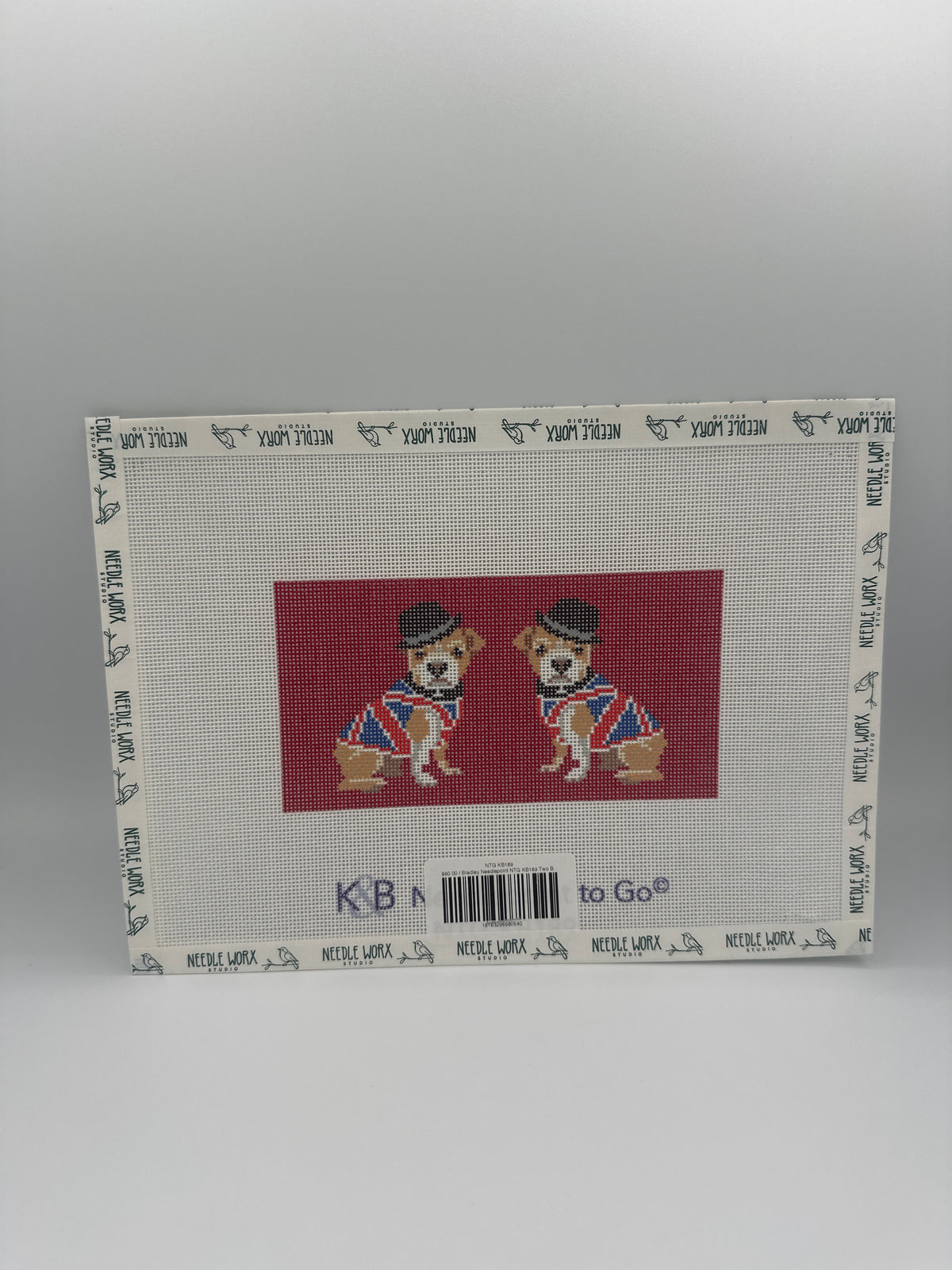 Bradley Needlepoint NTG KB189 Two Bulldog Clutch