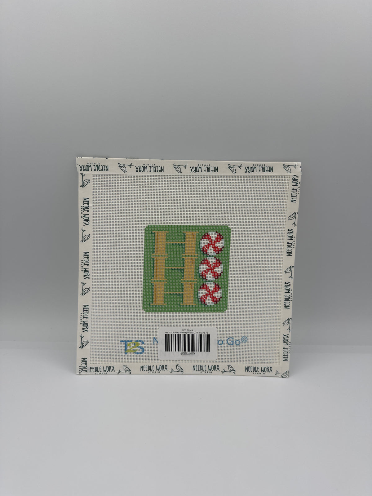Bradley Needlepoint NTG TS319 Ho Ho Ho Peppermint