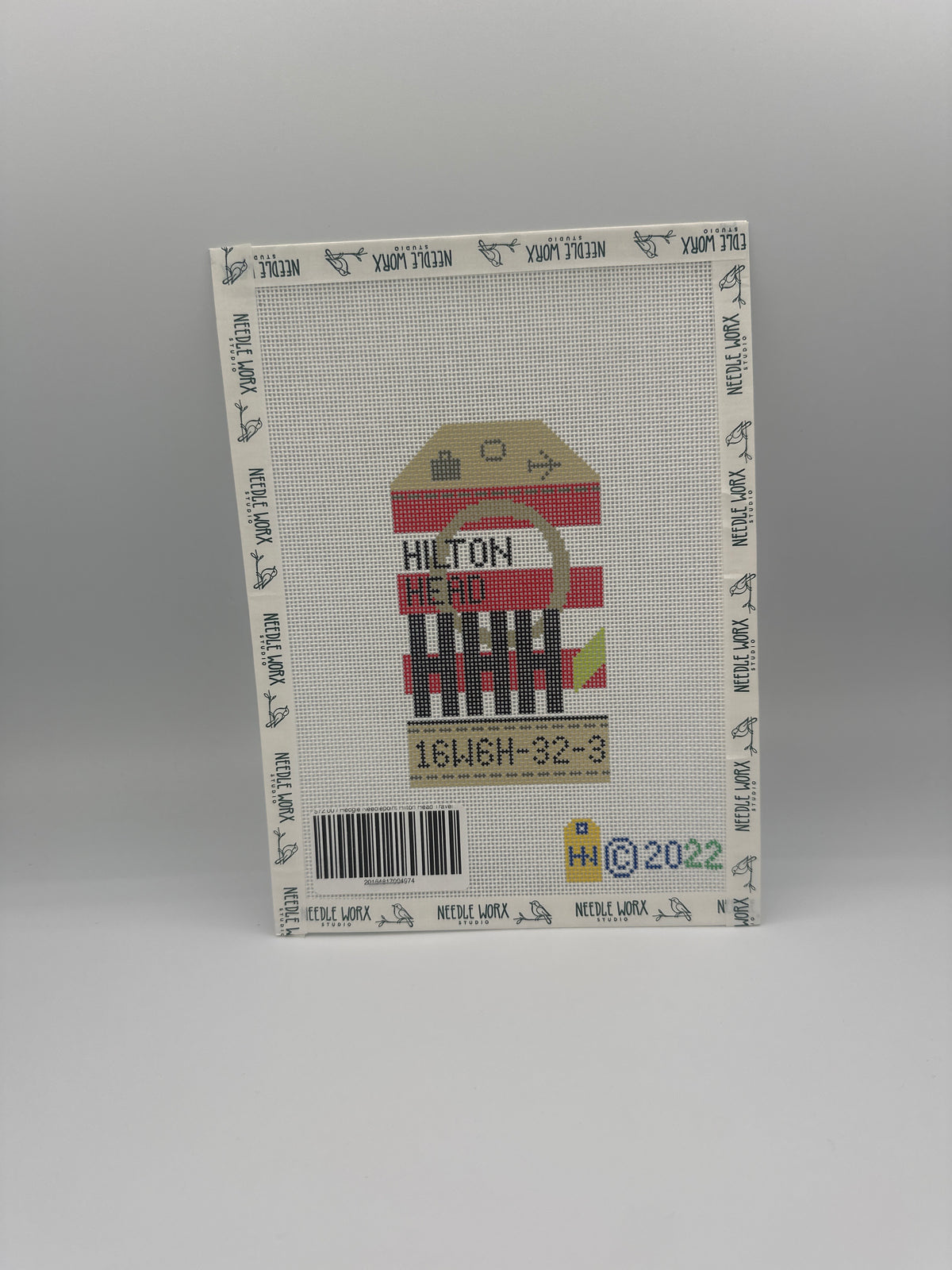 Hedgie Needlepoint Hilton Head Travel Tag