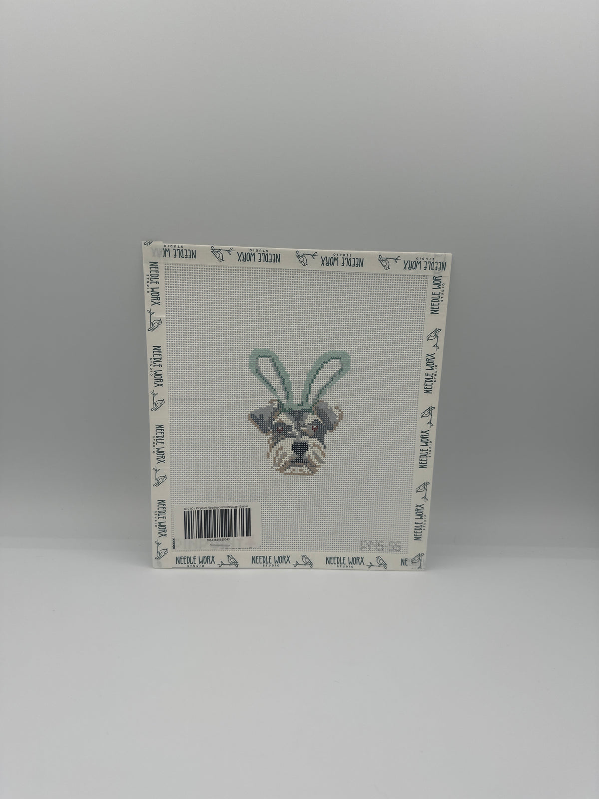 Pinpoint Needlepoint Schnauzer Easter Pup