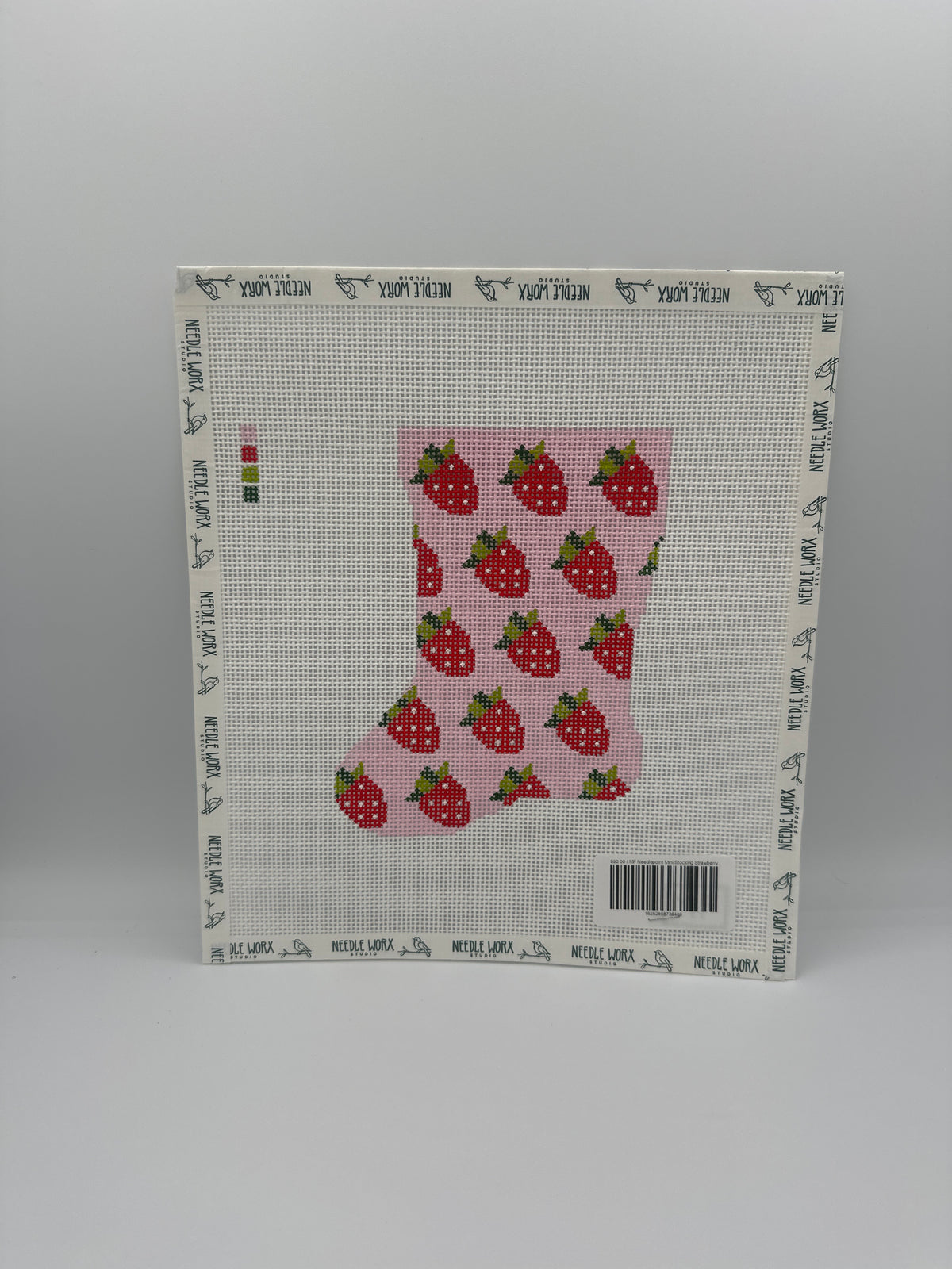 MF Needlepoint Mini Stocking Strawberry