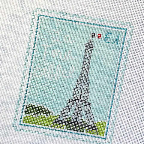 Paris Eiffel Tower Travel Stamp