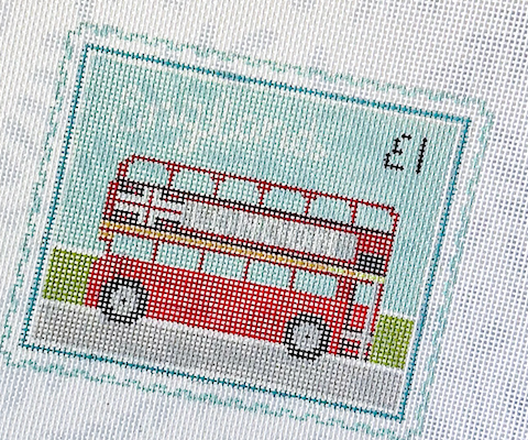 Double Decker Bus Travel Stamp