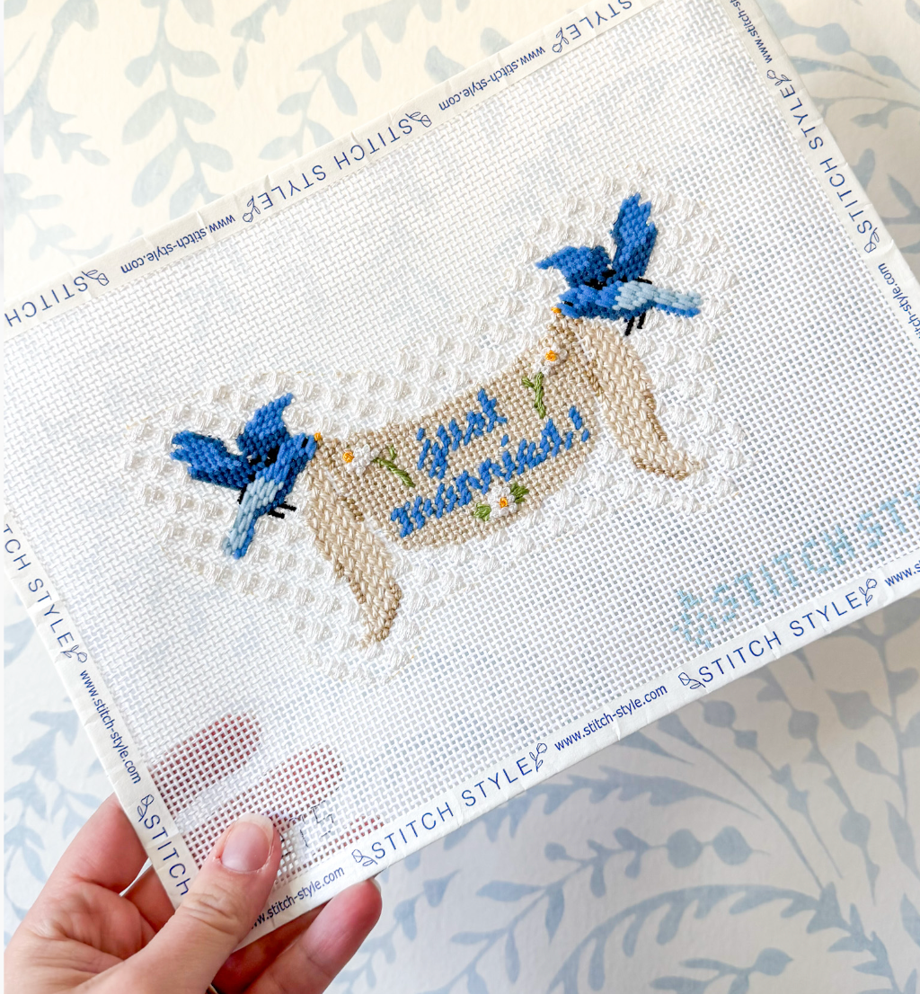 Birds with Wedding Banner