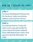 Needleworx Needlepoint Retreat Fee  |   Turks + Caicos JAN 21-24, 2027
